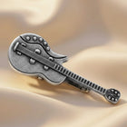 Peora Musician Guitar Silver Tie Pin