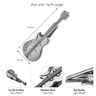 Peora Musician Guitar Silver Tie Pin