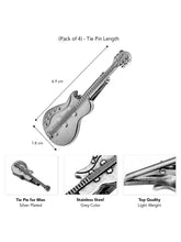 Peora Musician Guitar Silver Tie Pin