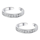 Sparkling CZ Row Open Toe Ring