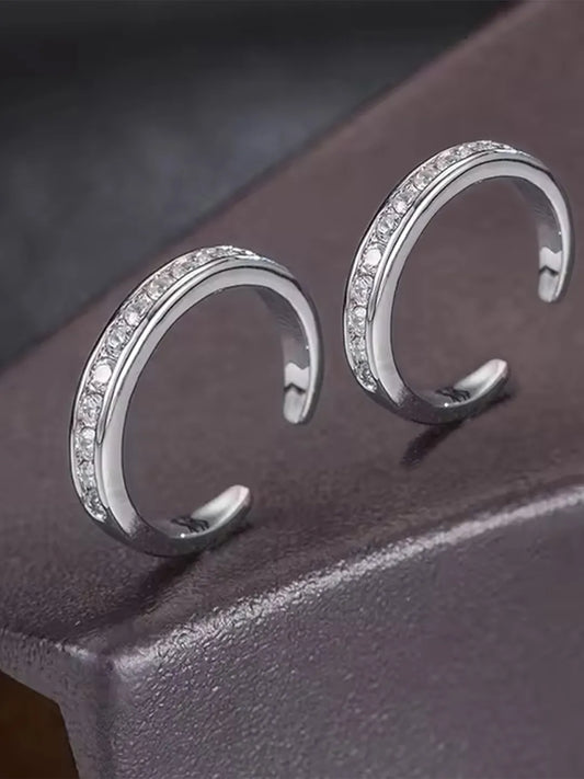 Sparkling CZ Row Open Toe Ring