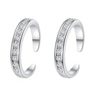 Sparkling CZ Row Open Toe Ring