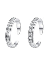 Sparkling CZ Row Open Toe Ring