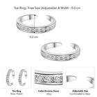 Sparkling CZ Row Open Toe Ring