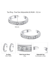 Sparkling CZ Row Open Toe Ring