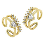 ove Spark CZ Double Band Toe Ring