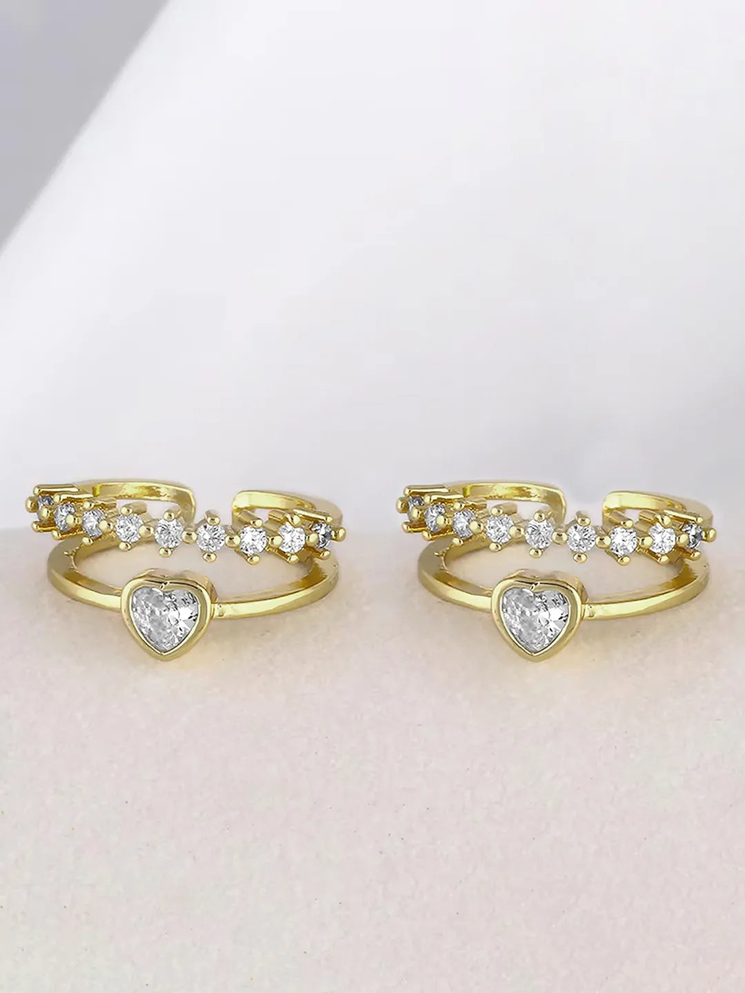 ove Spark CZ Double Band Toe Ring