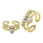 ove Spark CZ Double Band Toe Ring