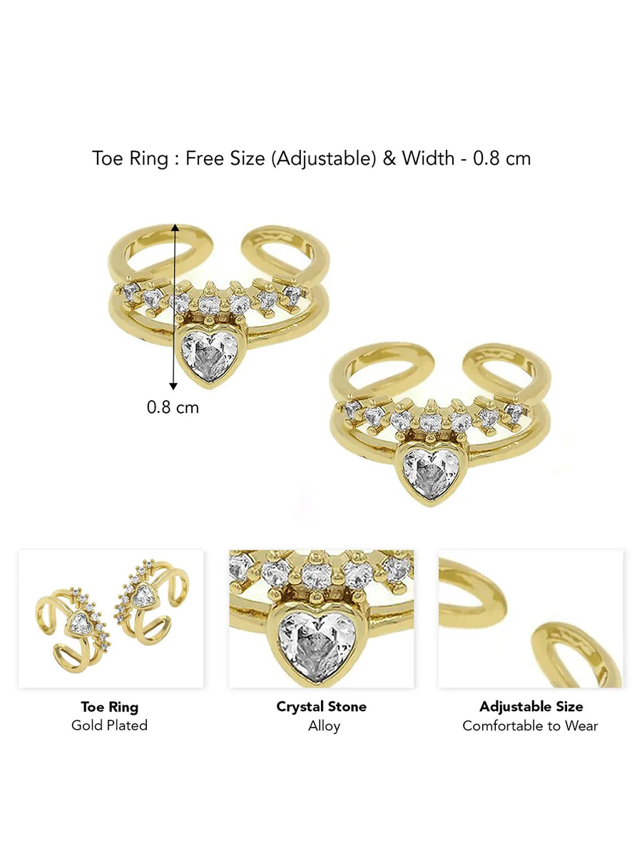 ove Spark CZ Double Band Toe Ring