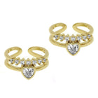 ove Spark CZ Double Band Toe Ring