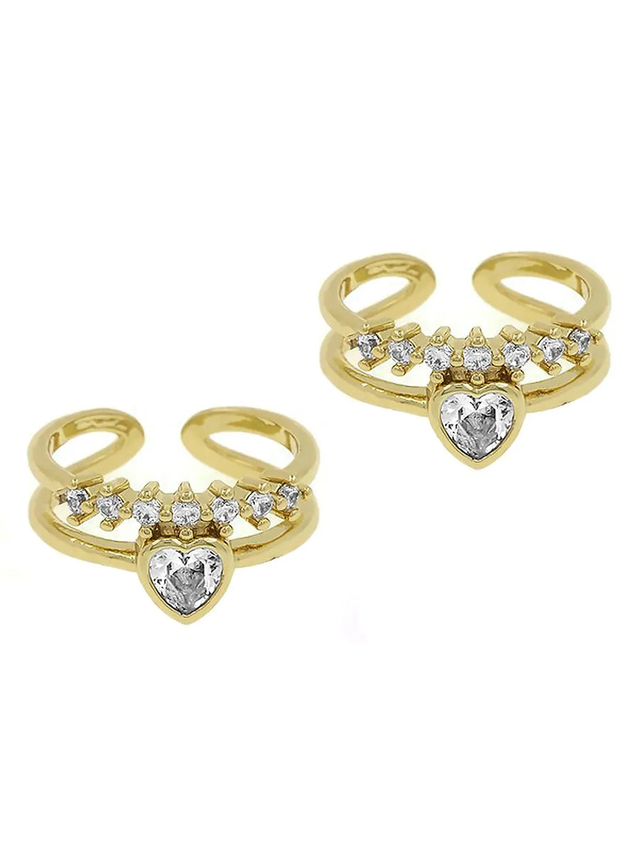 ove Spark CZ Double Band Toe Ring