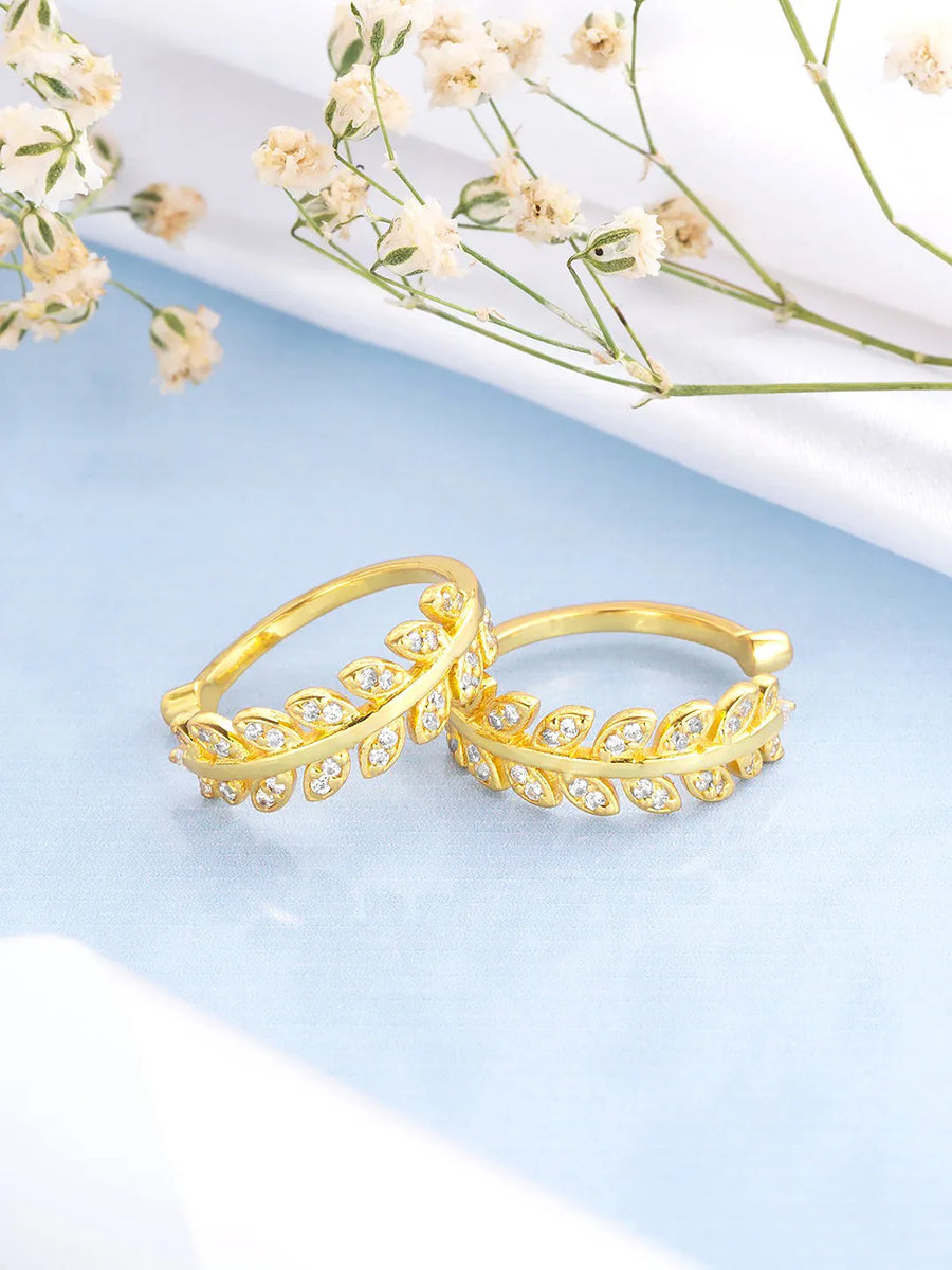 Nature’s Glow CZ Leaf Toe Ring