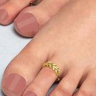 Nature’s Glow CZ Leaf Toe Ring