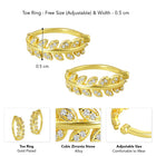 Nature’s Glow CZ Leaf Toe Ring