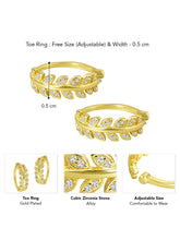 Nature’s Glow CZ Leaf Toe Ring