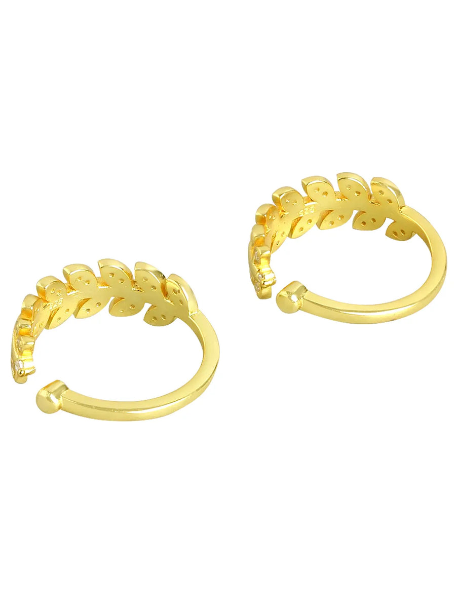Nature’s Glow CZ Leaf Toe Ring