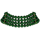 Classic Pearl Beaded Choker & Earrings - Green