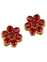 Classic Pearl Beaded Choker & Earrings - Maroon