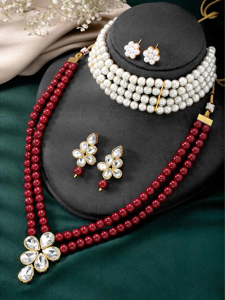 Choker & Pearl Set – Elegant & Trendy Jewelry Collection | Peora