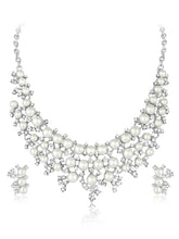 Royal Pearl Cluster Necklace Set