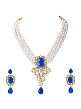 Bliss Crystal Pearl Choker Necklace Set