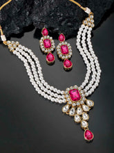 Bliss Crystal Pearl Choker Necklace Set
