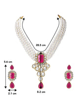 Bliss Crystal Pearl Choker Necklace Set