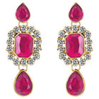Bliss Crystal Pearl Choker Necklace Set - Rani Pink