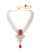 Bliss Crystal Pearl Choker Necklace Set