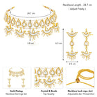 White choker earring set crafted from alloy, adorned with crystal & beads for an elegant, timeless look | Peora
