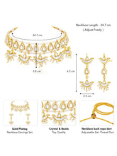 White choker earring set crafted from alloy, adorned with crystal & beads for an elegant, timeless look | Peora
