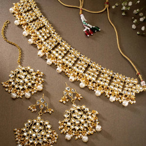 Pearl Essence Kundan Necklace Set