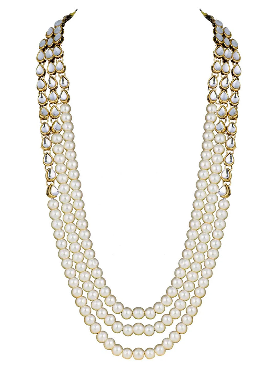 Radiant Strings Pearl Long Necklace Set