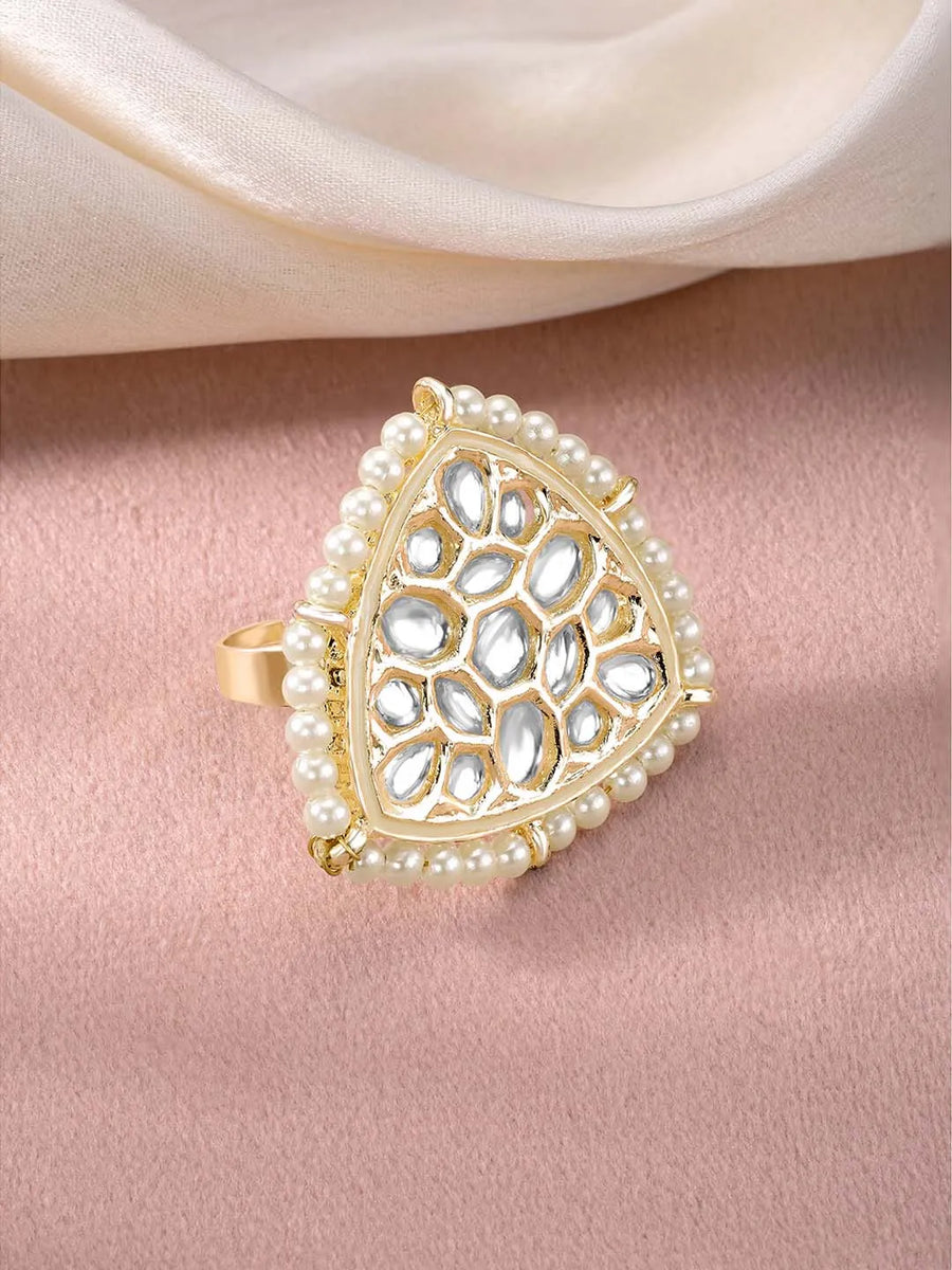Pearl and Ensemble Statement Ring | Luxe Fusion Design by Peora

