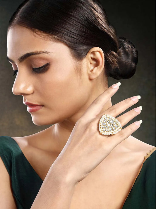 Pearl and Ensemble Statement Ring | Luxe Fusion Design by Peora

