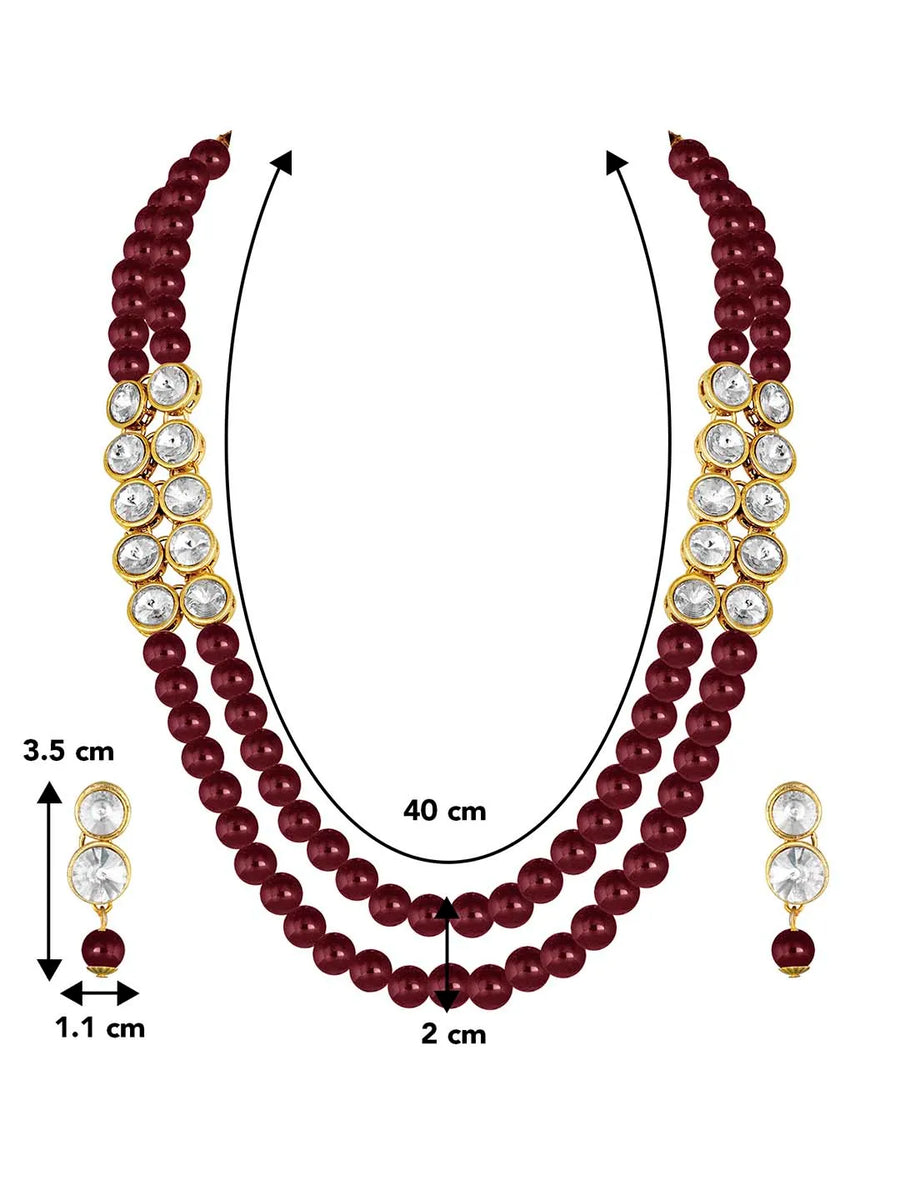 Pearl Stone Necklace Set by Peora | Elegant Pearl Fashion Jewellery

