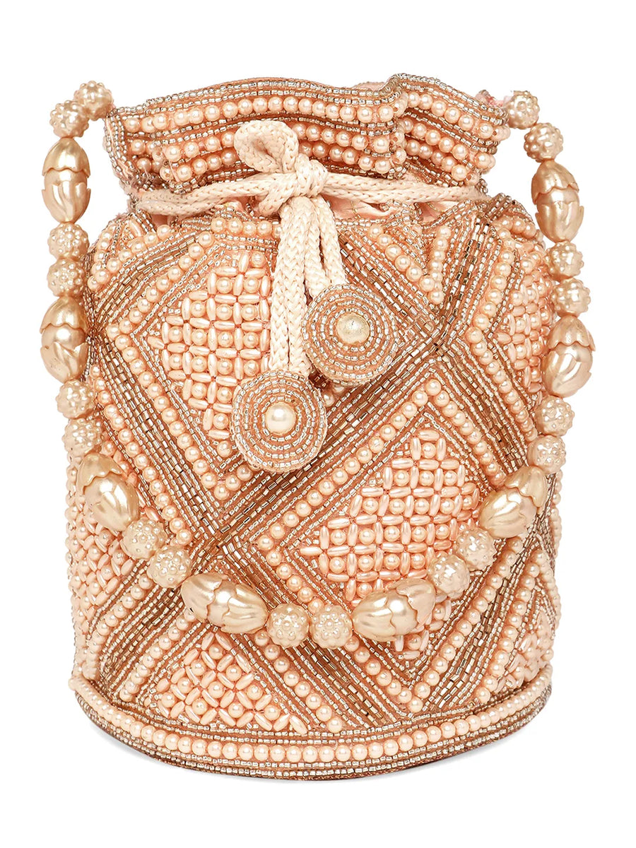 Pearl & Stones Potli Bag by Peora | Elegant Ethnic Fashion Accessory

