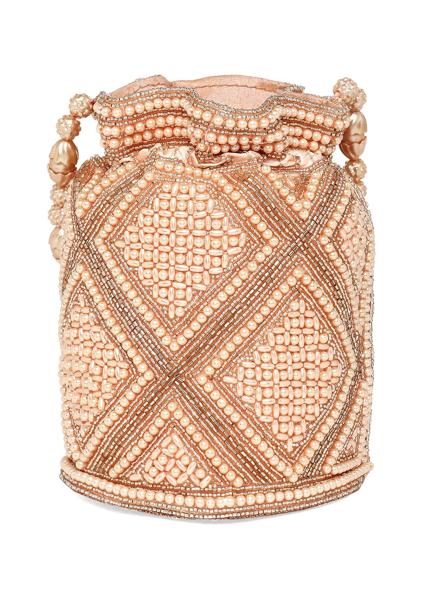 Pearl & Stones Potli Bag by Peora | Elegant Ethnic Fashion Accessory

