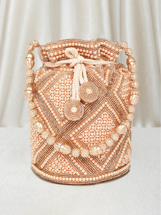 Pearl & Stones Potli Bag by Peora | Elegant Ethnic Fashion Accessory

