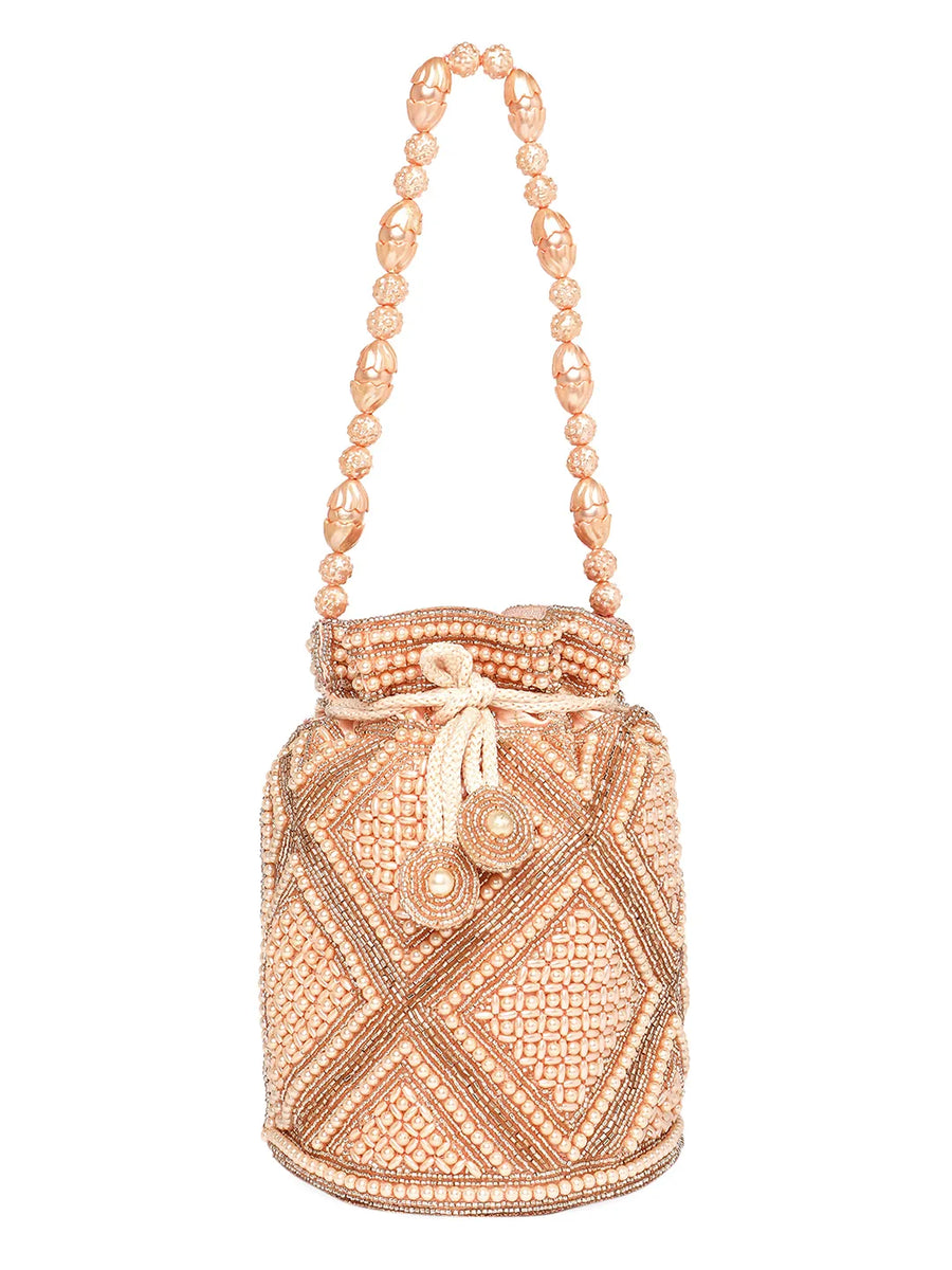 Pearl & Stones Potli Bag by Peora | Elegant Ethnic Fashion Accessory

