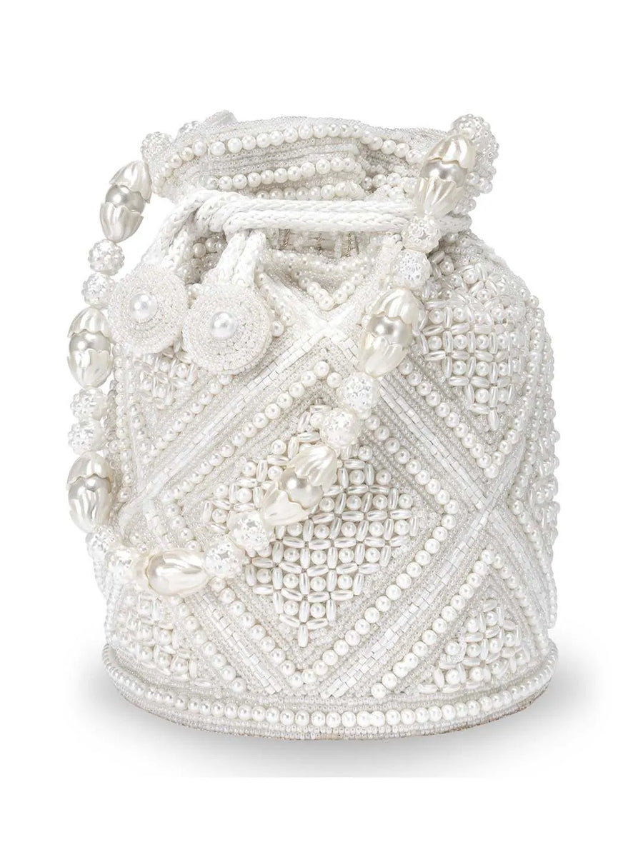 Pearl & Stones Potli Bag by Peora | Elegant Ethnic Fashion Accessory

