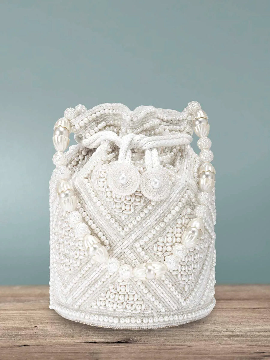 Pearl & Stones Potli Bag by Peora | Elegant Ethnic Fashion Accessory

