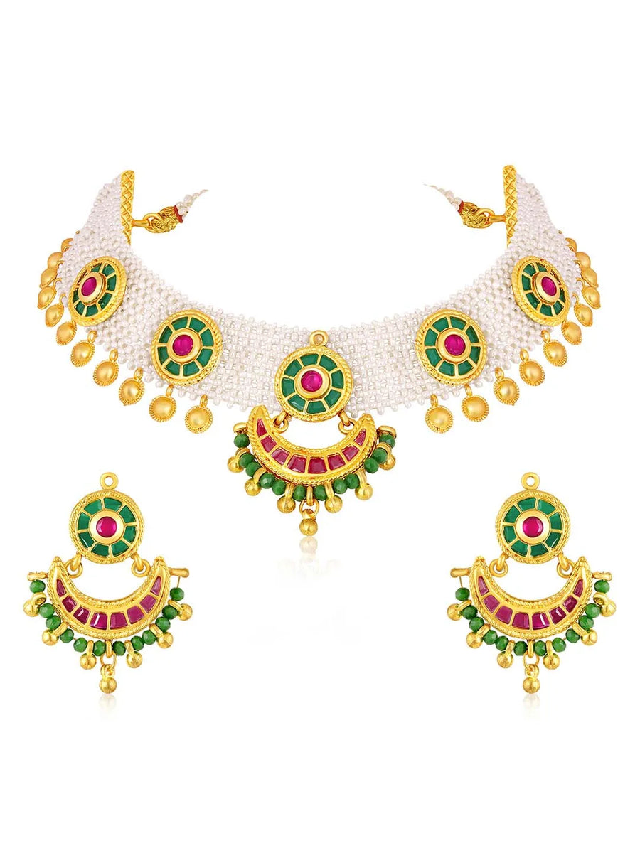 Pearls Choker Set by Peora | Timeless Pearl Fashion Jewellery

