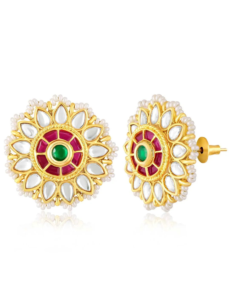 Petal Glow Stud Earrings | Peora Elegant Floral Jewellery

