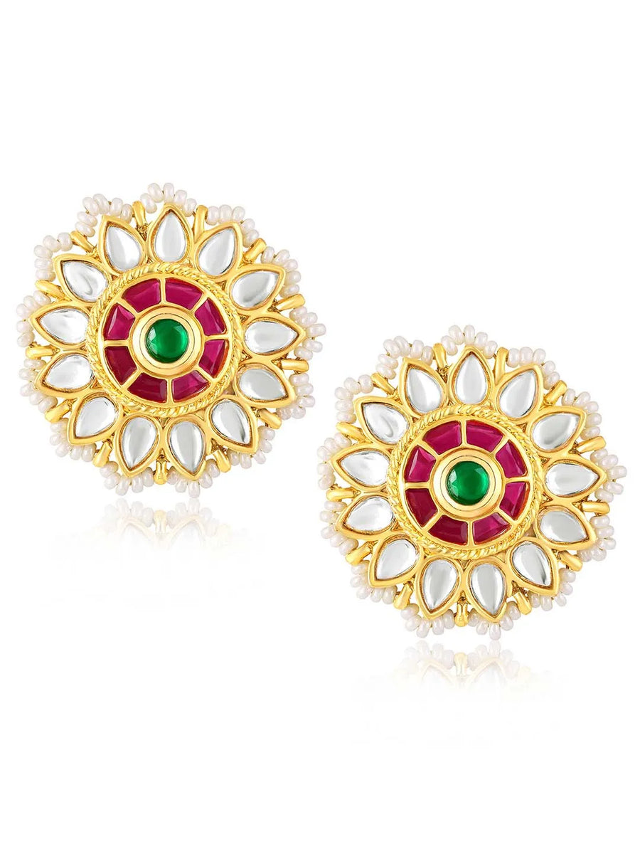 Petal Glow Stud Earrings | Peora Elegant Floral Jewellery

