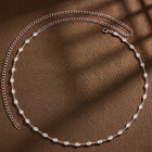 Rhodium Plated Marquise Crystal Belly Chain