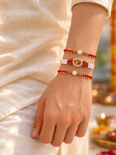 Peora Rudraksha Kundan Crystal Rakhi for Brother | Set of 3