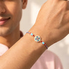 Peora Colourful Kundan Crystal Rakhi for Brother | Set of 3