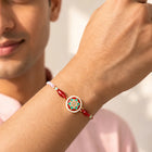 Peora Colourful Kundan Crystal Rakhi for Brother | Set of 3
