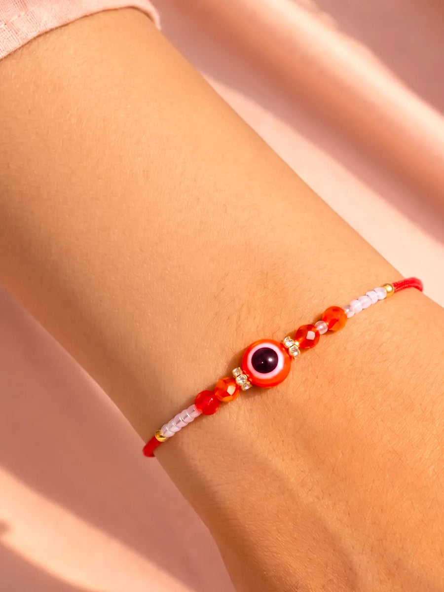 Peora Evil Eye Beaded Rakhi for Brother | Set of 3